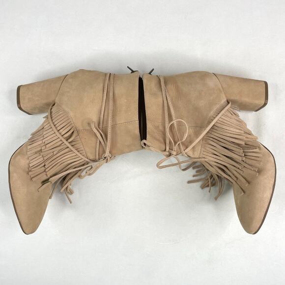 Marabelle Bacio Suede Beige Booties 8 - Picture 12 of 15